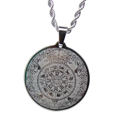 Tungsten gold round pendant