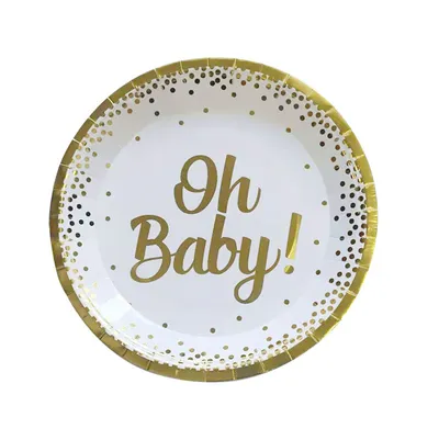 oh baby baby theme paper cup paper plate