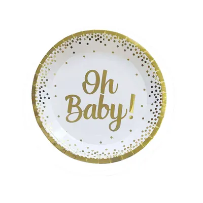 oh baby baby theme paper cup paper plate