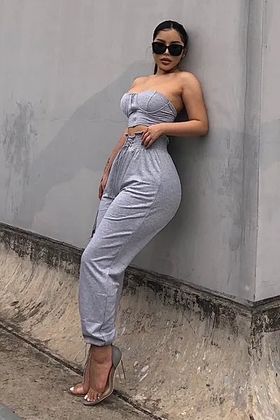 Sports all-match pant tube top suit