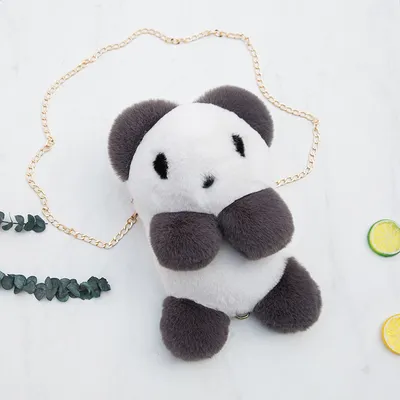 Panda plush diagonal bag