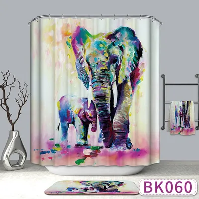 Cartoon 3d printed shower curtain
