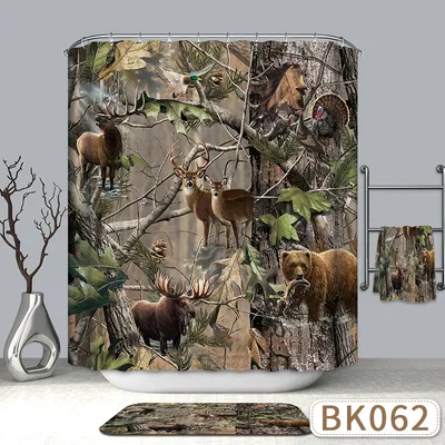 Cartoon 3d printed shower curtain