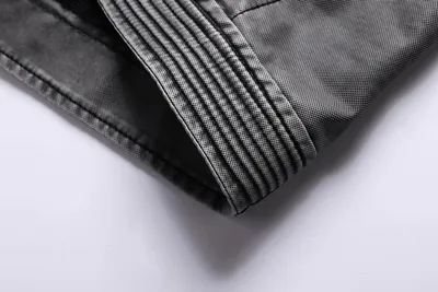 Men's stand collar plus velvet PU leather jacket