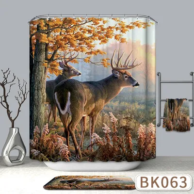 Cartoon 3d printed shower curtain