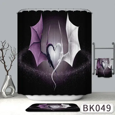 Cartoon 3d printed shower curtain