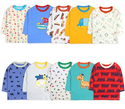 Printed cotton baby bottom shirt