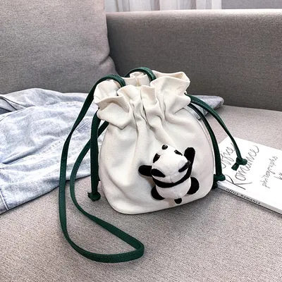 Cartoon canvas shoulder bag