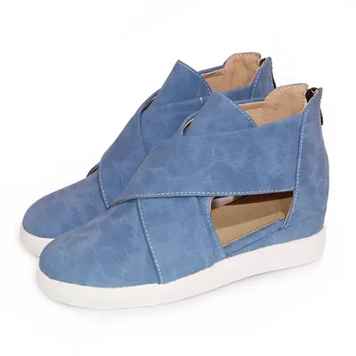 New style zipper wedge women's shoes