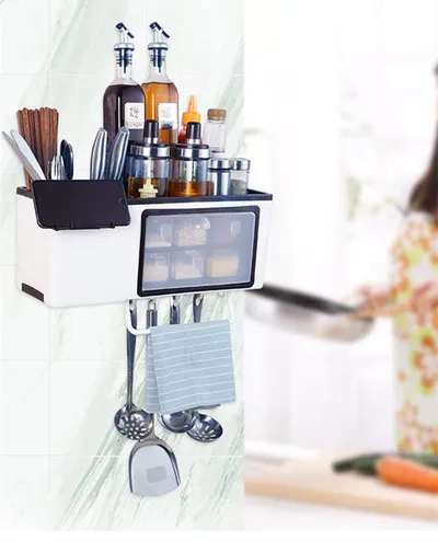 Kitchenware Rack Seasoning Storage Box Multifunctional Floor Condiment Storage Knife Rack
