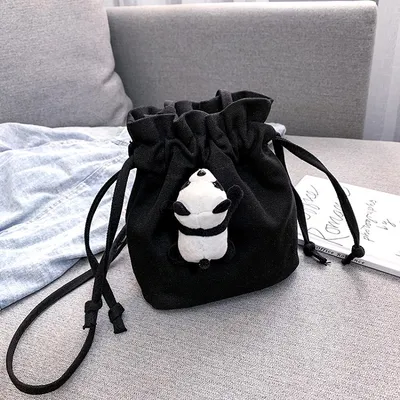 Cartoon canvas shoulder bag