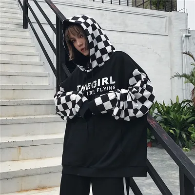 Check panel sweater