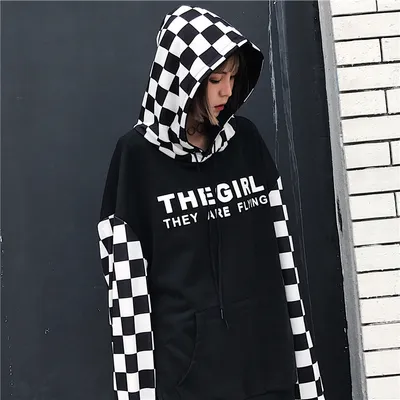 Check panel sweater