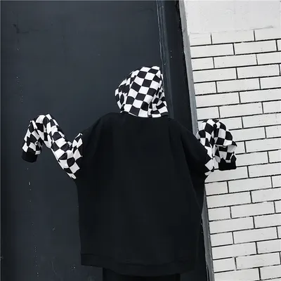 Check panel sweater