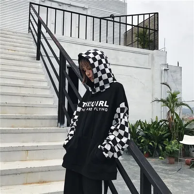 Check panel sweater