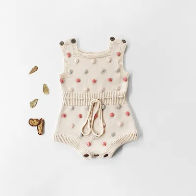 Handmade colorful hair ball baby romper romper