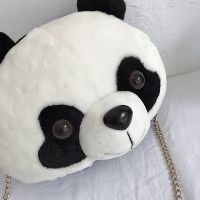 Plush panda shoulder bag