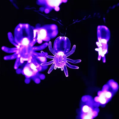 سلسلة أضواء LED على شكل عناكب للهالوين
