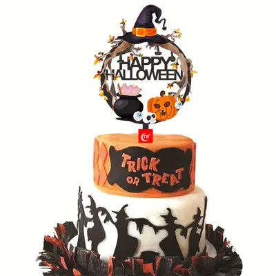 Halloween cake card decoration