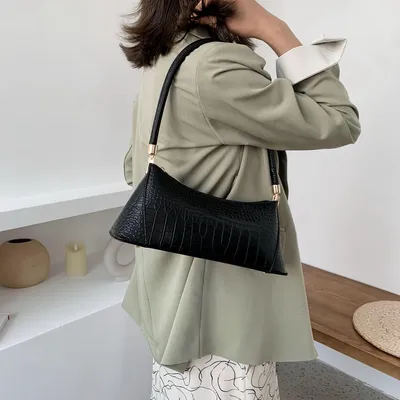 Temperament baguette shoulder bag