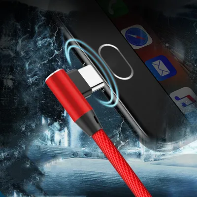 Elbow cloth braided data cable