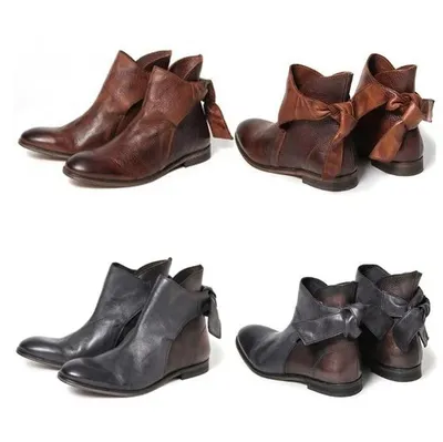 Fish mouth low heel buckle Martin boots