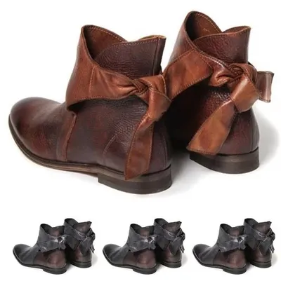 Fish mouth low heel buckle Martin boots