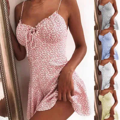 Polka dot strap mini dress