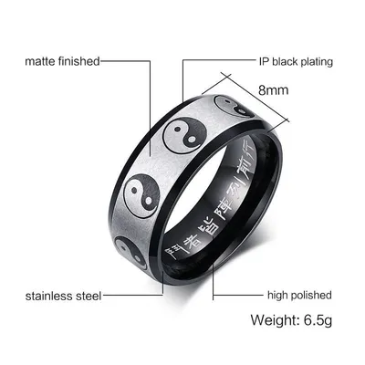 Men's stainless steel gossip ring