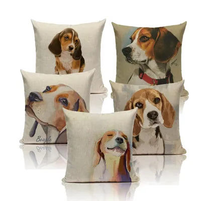 Chinese printed linen pillowcase