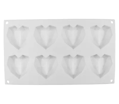 Silicone Cake Mould with 8 Diamond Love Mousse Silicone Mould