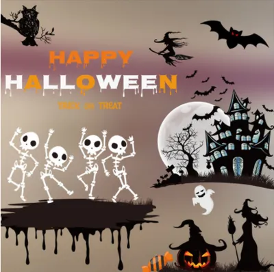 Halloween color static stickers