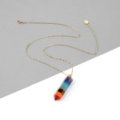 Seven chakra hexagonal Pendant