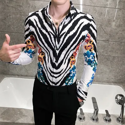 stripe print shirt