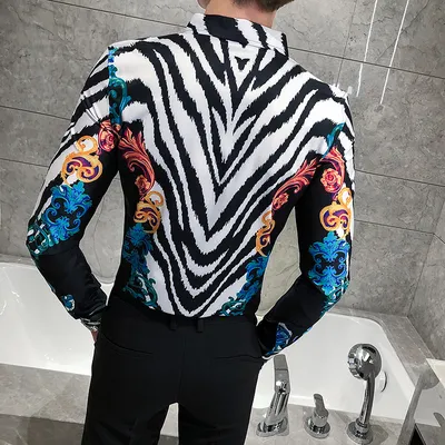 stripe print shirt