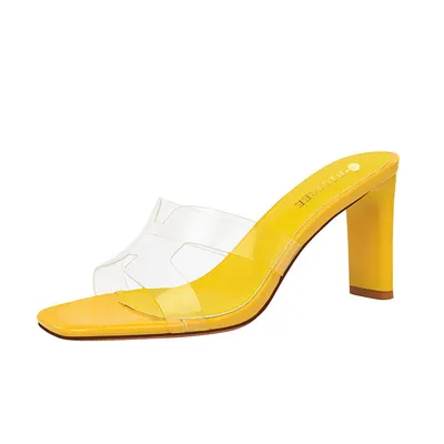 One-line cut high heel sandals