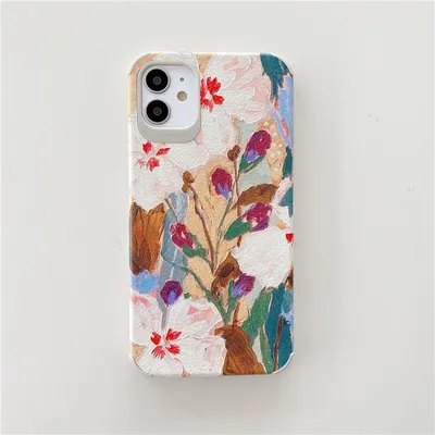 Vintage oil painting flower phone case