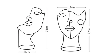 3D black metal hat holder woman face model