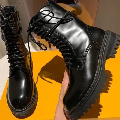 Round head lace-up motorcycle single boots