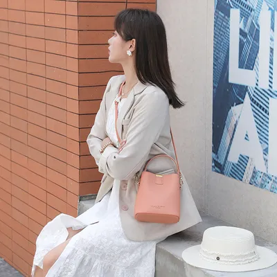 Trendy messenger fashion ladies one-shoulder bucket bag