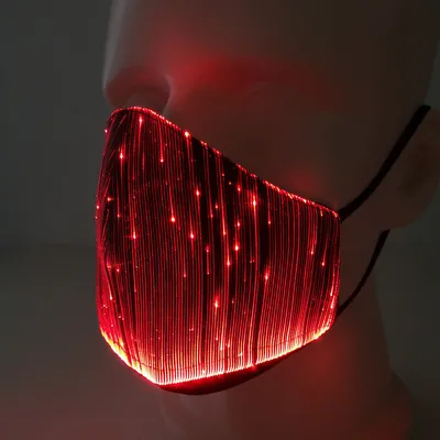 قناع مضيء ملون من الألياف البصرية بتقنية LED