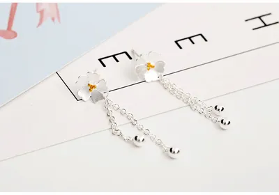 Sterling Silver Fashion Hundred Cherry Blossom Ear Jewelry