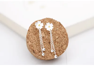 Sterling Silver Fashion Hundred Cherry Blossom Ear Jewelry