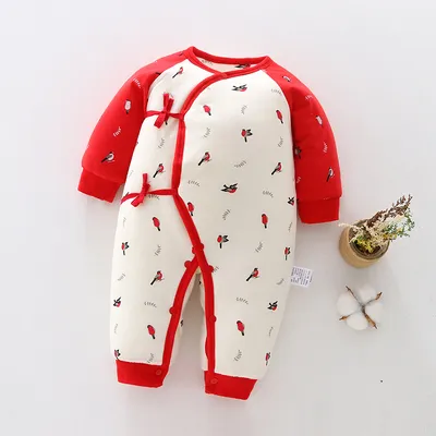 Baby warm one-piece clothes spring, autumn and winter