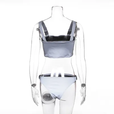 Schoolbag buckle stitching split swimsuit