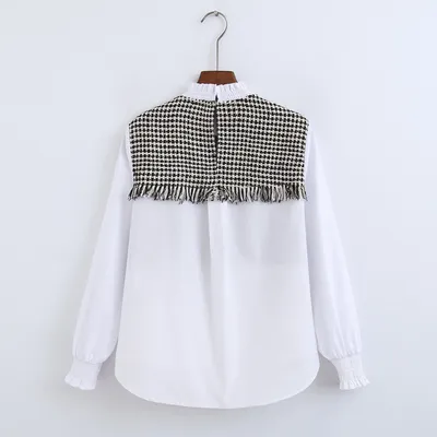 Tweed panel shirt