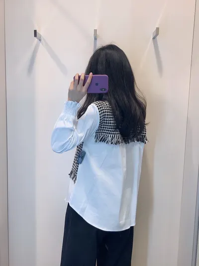 Tweed panel shirt