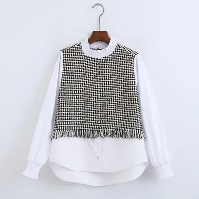 Tweed panel shirt