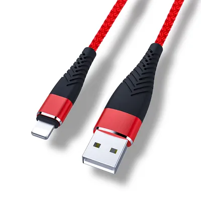 Long tail pin through braided data cable