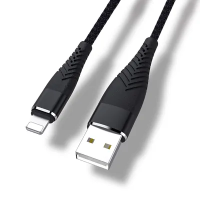 Long tail pin through braided data cable